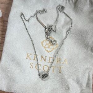 Kendra Scott Silver Pavé Halo Pendant Necklace